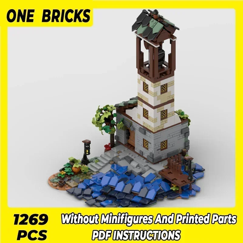 ตัวต่อโมเดลอาคาร ชุดประกอบถนน วิวชายฝั่ง ประภาคาร ตัวต่อเทคนิค ของเล่นประกอบเองสำหรับเด็ก ของขวัญวันหยุด