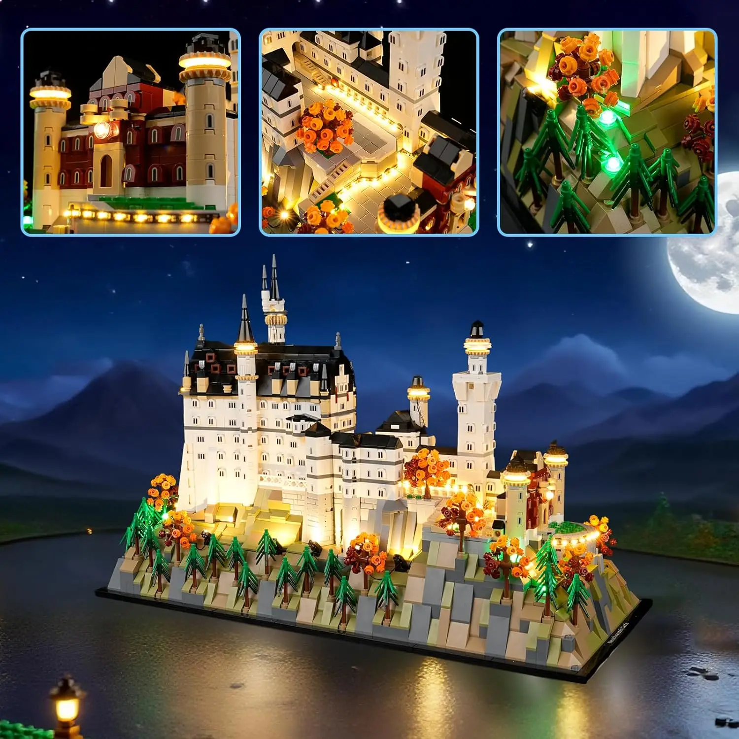 HPROSPER 5V LED Light (sem modelo) para Lego Architecture Neuschwanstein Castle 21063 Lâmpada decorativa com caixa de bateria