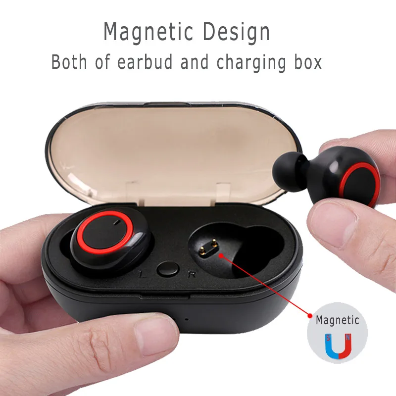 Y50 TWS Earphone Bluetooth 5.0 Headset Nirkabel IPX7 Earbud Bass Dalam Tahan Air Headphone Stereo Nirkabel Sesungguhnya Earphone Olahraga