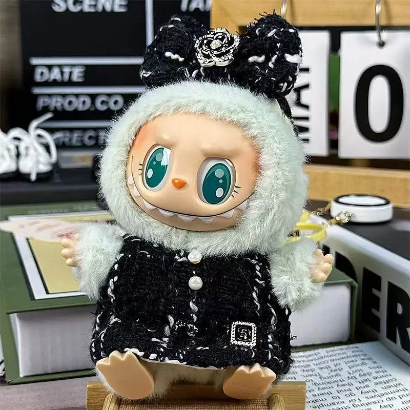 Robe de poupée Labubus de 17cm, ensemble de vêtements avec nœud, vêtements de poupée élégants, robe de soirée, Mini vêtements, accessoires