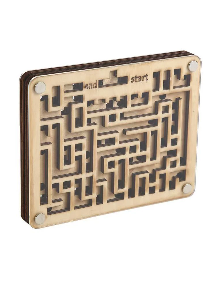 Jeu de labyrinthe en bois intelligent pour adultes, puzzle labyrinthe, coordination œil-main, jouets