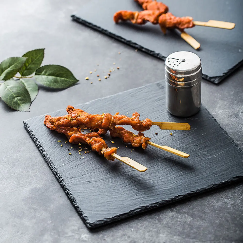 

3Pcs Premium Sushi Plate Smooth Easy Clean Multiuse for Steak Sashimi Dessert Gift Black Food Tray Household Dish