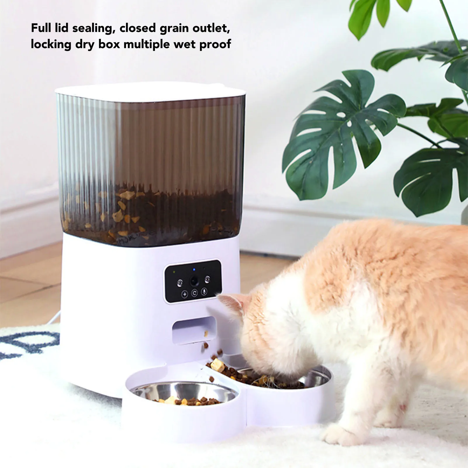 

Cat Food Dispenser Pet Feeder Multifunctional 304 Stainless Steel Food Bowl Cat Food Dispenser 5L Capacity for Indoor Cats Dogs