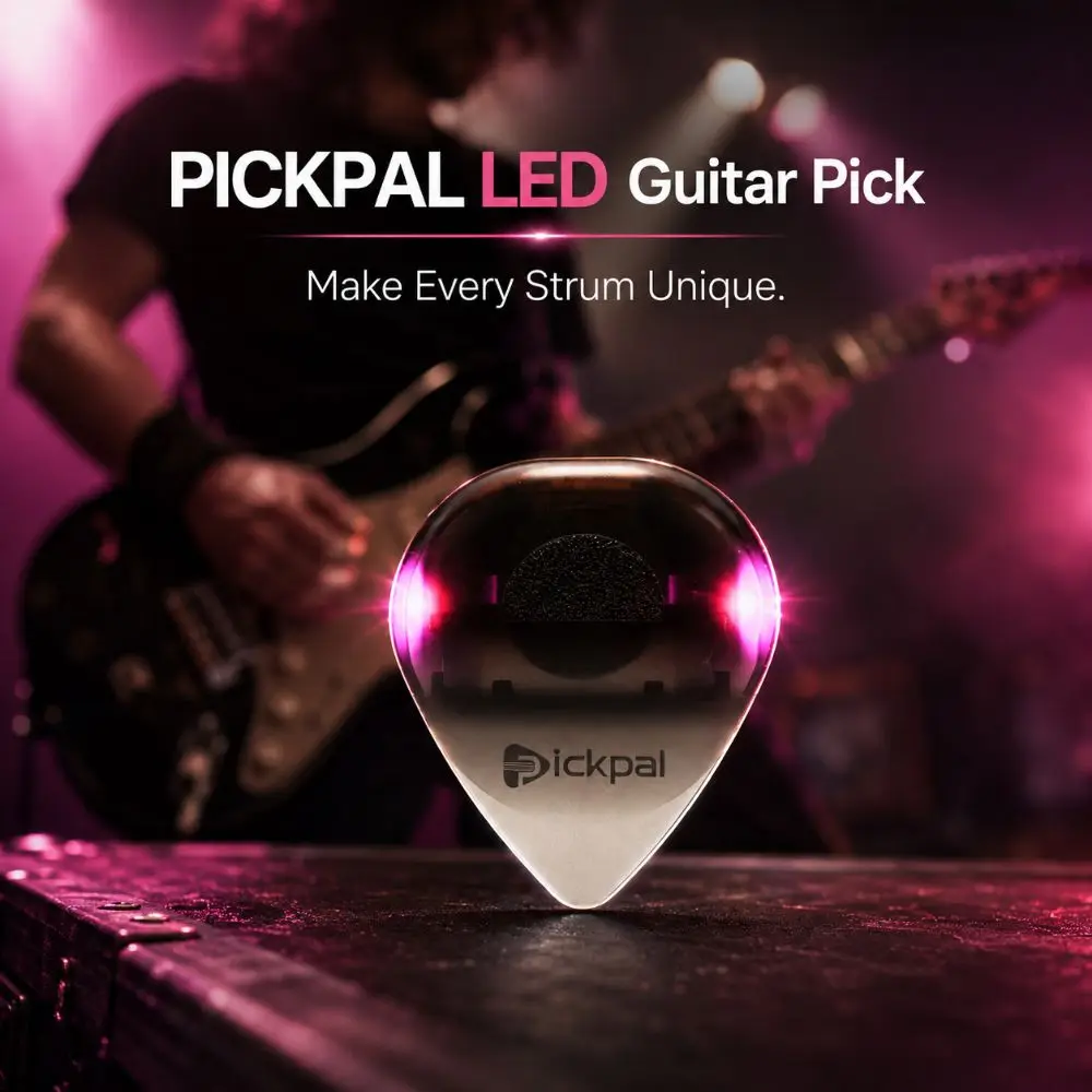 ABS LED Luminous Guitar Pick with High-Sensitivity Light Non-Slip LED Light Guitar Luminous Picks for Bass Electric Guitarists