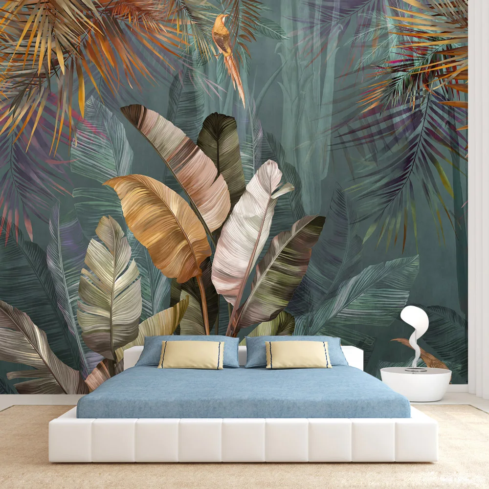 

Custom Peel and Stick Optional Wallpapers for Living Room Sofa Wall Papers Home Decor Covering Jungle Trees Forest Mural Prints