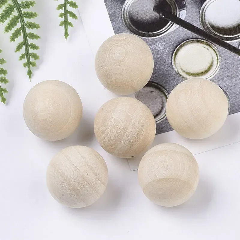 15/20/25/30/35/40mm Hardwood Balls Natural Unfinished Round Wooden Bead for Jewelry making bracelet DIY Wholesale No Hole