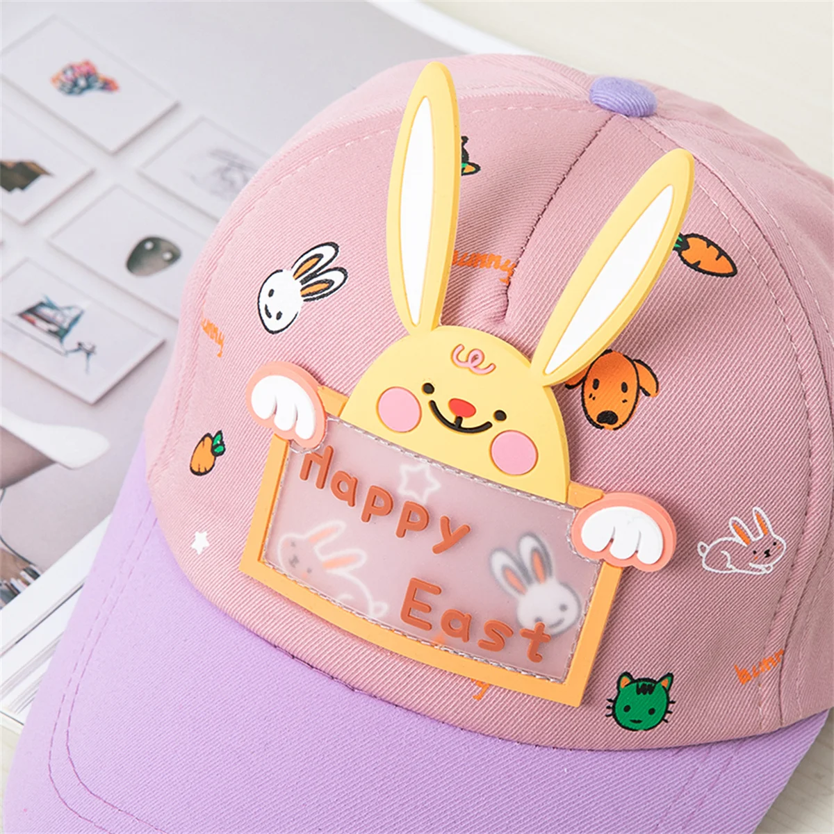 Kids baseball cap Boys Girls Sun cap Classic graffiti splicing color three-dimensional fun pattern kids baseball cap fashion hat