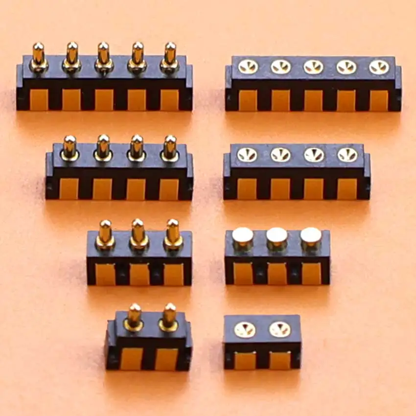 2 3 4 5 Pin Spring Loaded Pogo Pin Connector 2.5mm 2.54mm Pogopin Side Welding Mount SMD Contact SMT Male Female Gold Plated