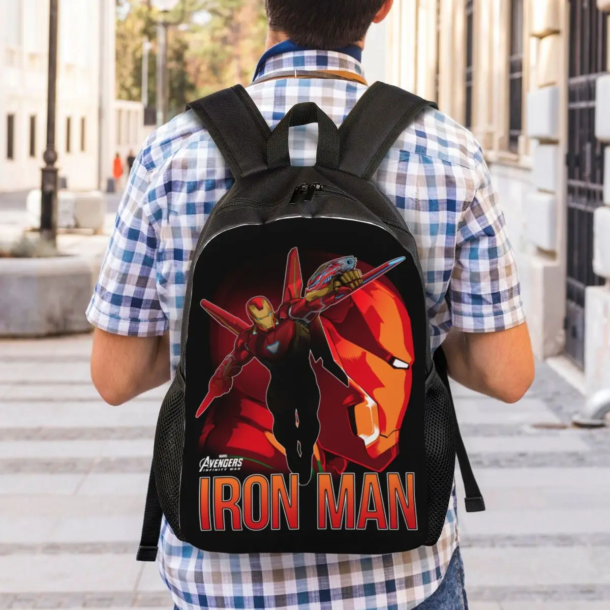 Custom Iron Man Profiel Rugzak Voor Mannen Vrouwen Waterdicht College Schooltas Afdrukken Boekentas