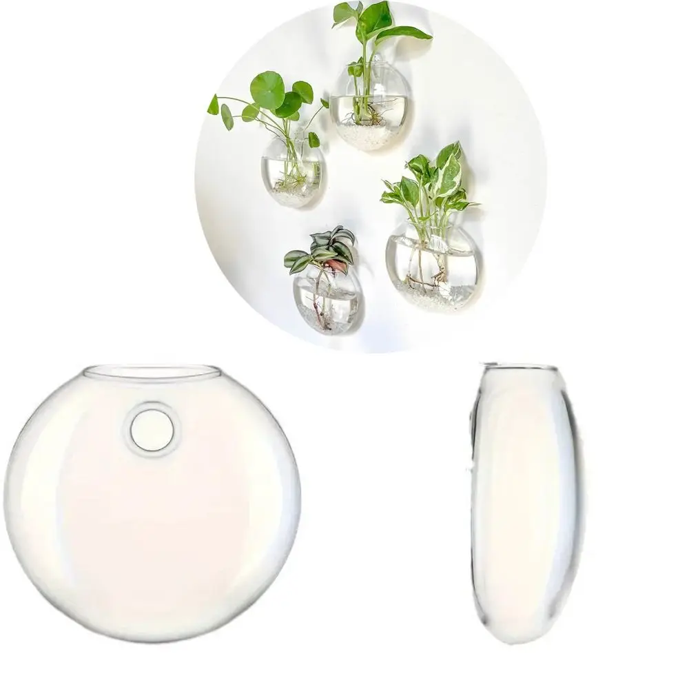 1/2/4pcs with Drainage Hole Self Watering Flower Pot with Clear Saucer Reservoir Wall Mounted Plant Pot