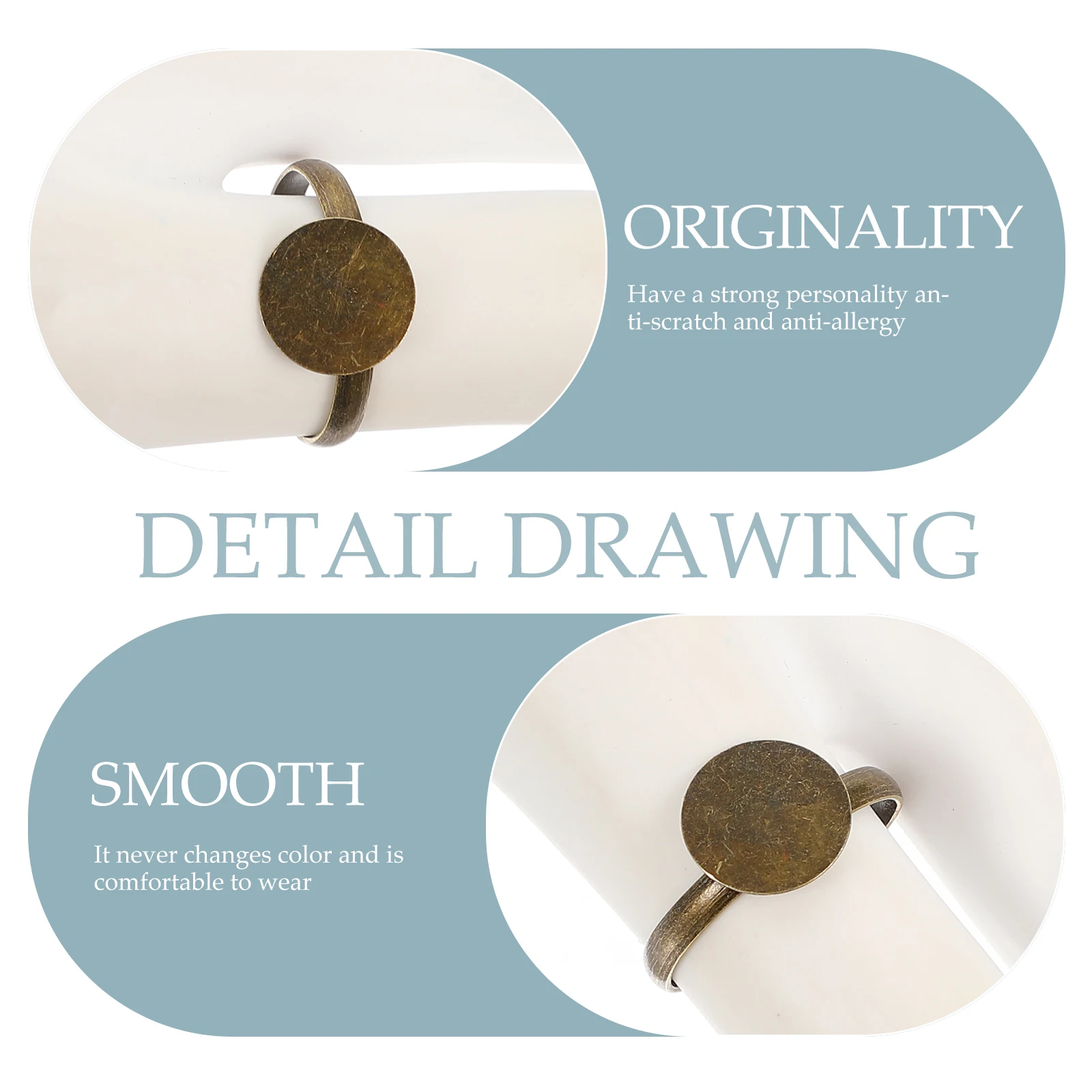 100 قطعة الفراغات قابل للتعديل سبيكة لتقوم بها بنفسك قاعدة لصنع المجوهرات الحرف دائم حلقة النتائج لوازم حلقة صنع المواد #6