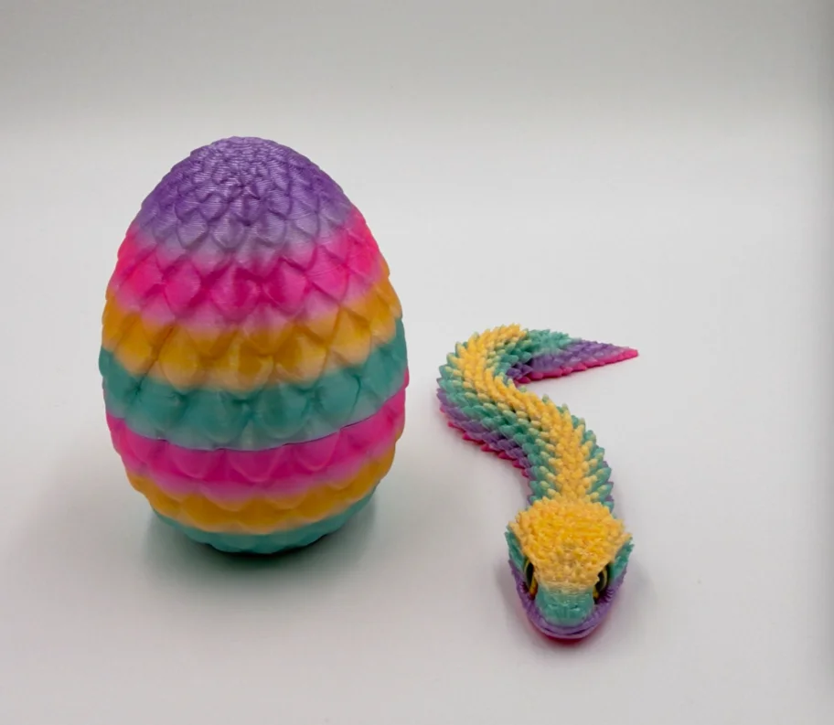 ثلاثية الأبعاد الطباعة الأحجار الكريمة التنين مقياس البيض والثعبان نموذج الحيوان عمل لعبة سطح المكتب الديكور هدية عيد ميلاد