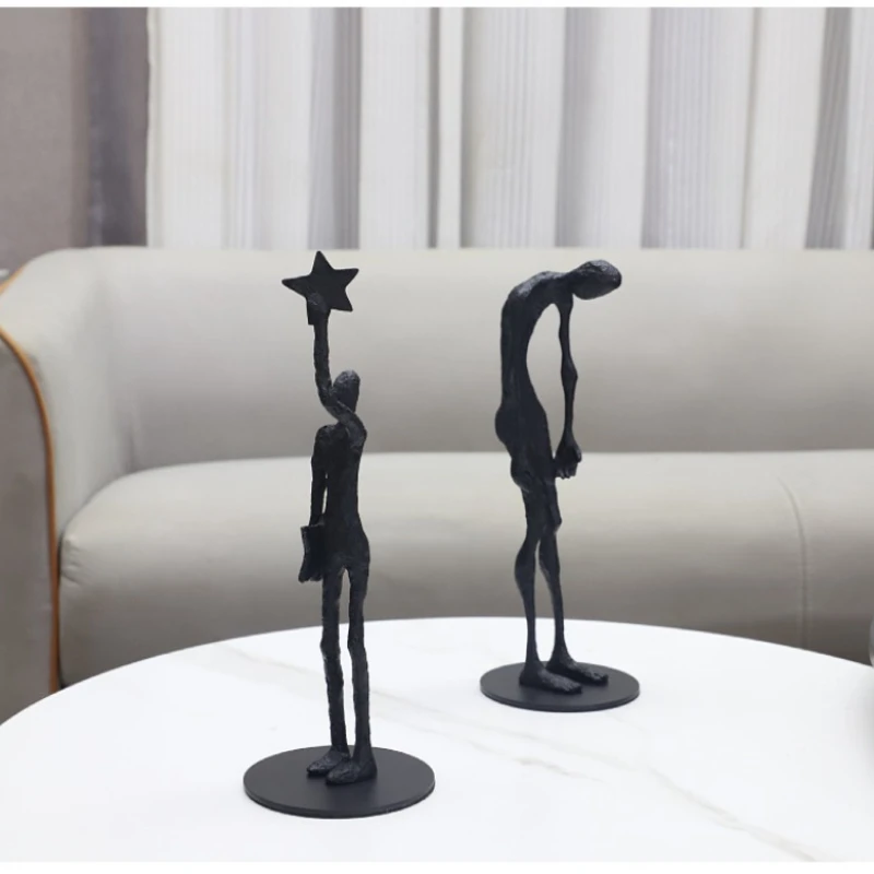 Abstract Geometric Cast Iron Sculpture Decoration for Entrance Hall, Living Room, Hotel Model Room, Home Decoration