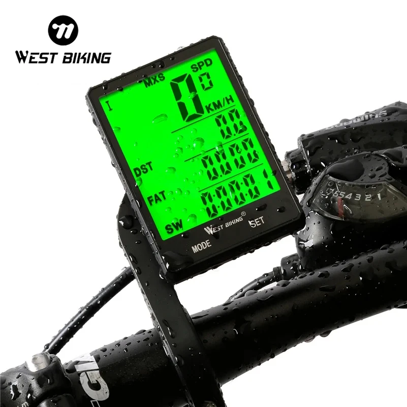 WEST BIKING Bicycle Computer Waterproof Wireless And Wired Road MTB Bike Cycling Odometer Speedometer Watch LED Digital Rate