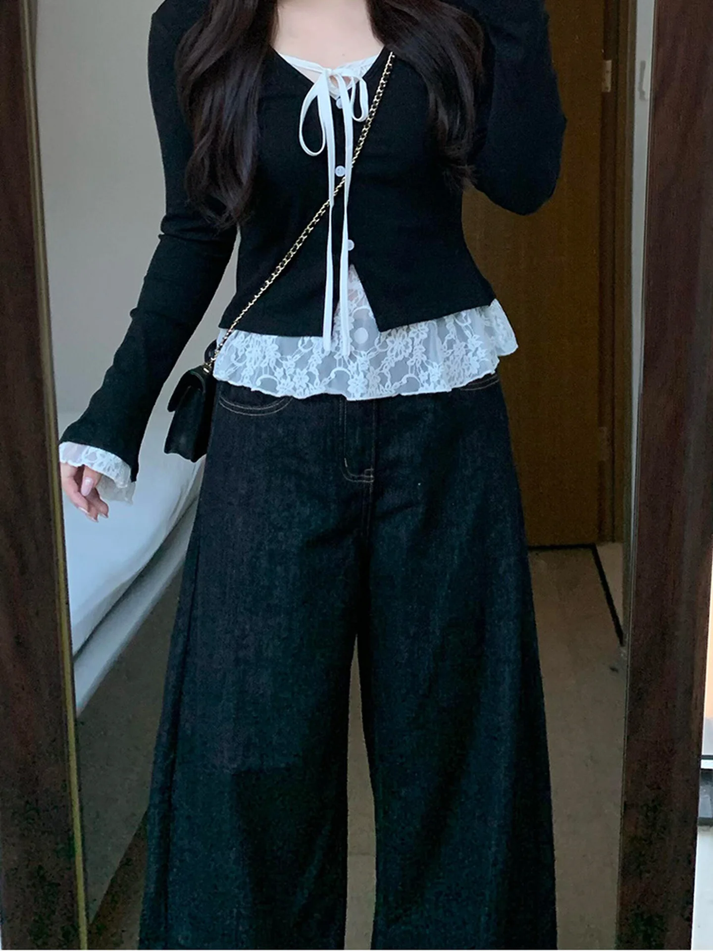 Plus size feminino azul profundo cintura alta até o chão vintage sle slim fit jeans casual calças de perna reta para outono inverno