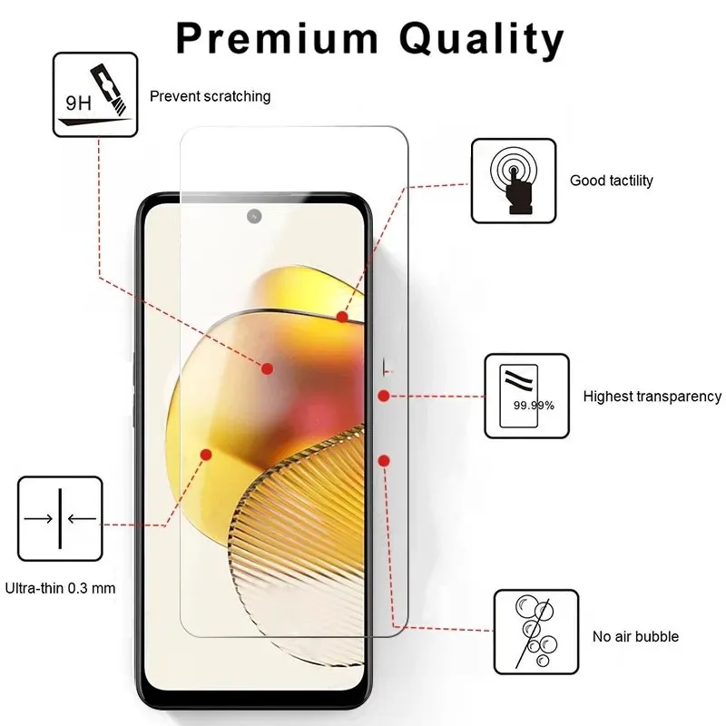 5Pcs Tempered Glass For Motorola Moto G14 G84 G G54 5G Power ThinkPhone Edge 30 2023 Stylus Plus Screen Protectors