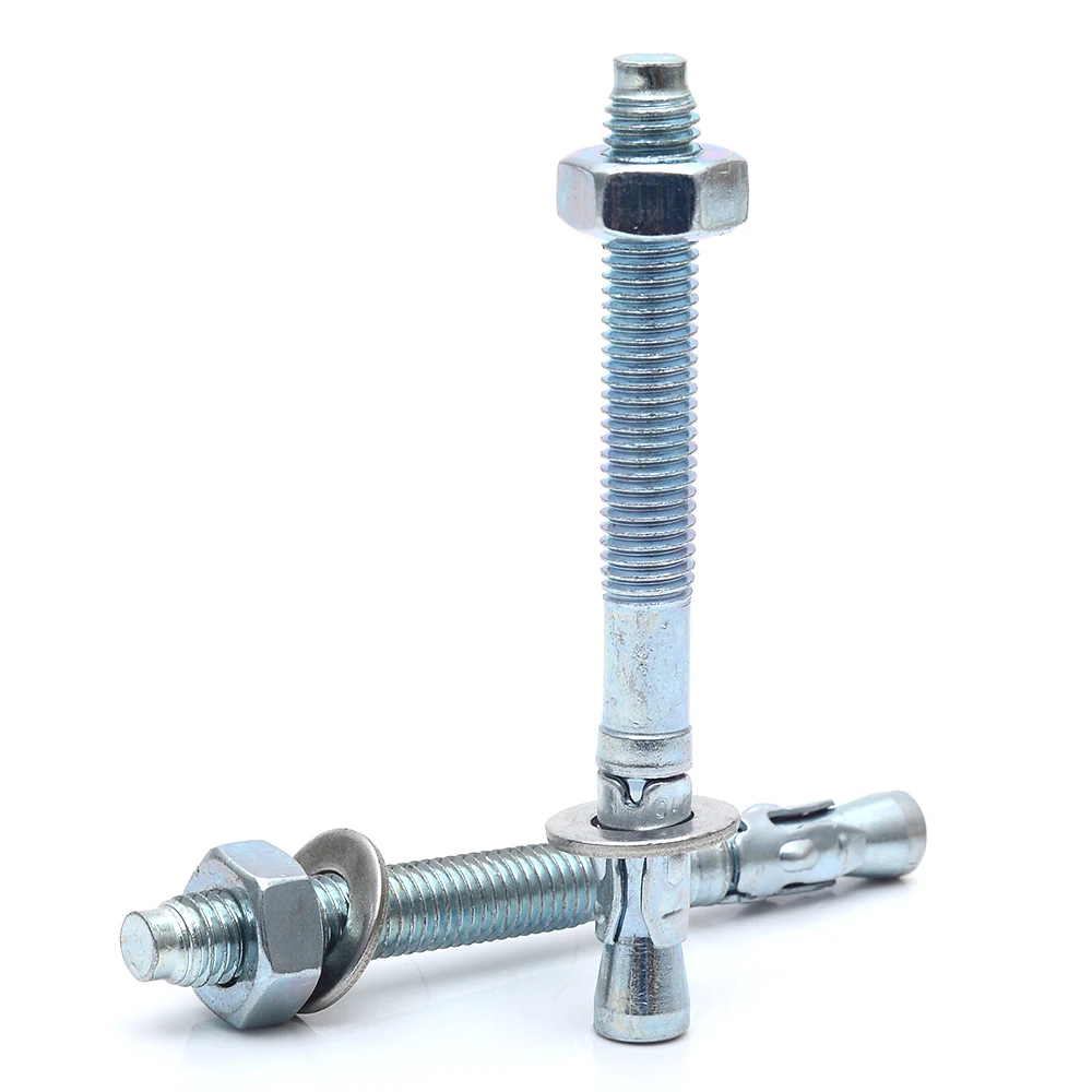 1/2/5pcs M6 M8 M10 M12 M16 Heavy Duty Concrete Expansion Anchor Blue White Zinc Plated Wedge Anchor Expansion Screw Through Bolt