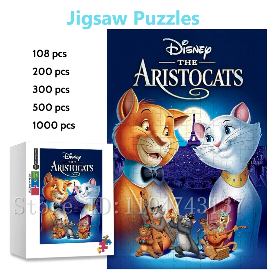 

Пазл Disney The Aristocats, 108/200/300/500/1000/1500 элементов, классические анимационные пазлы, забавные семейные интерактивные игры, игрушки