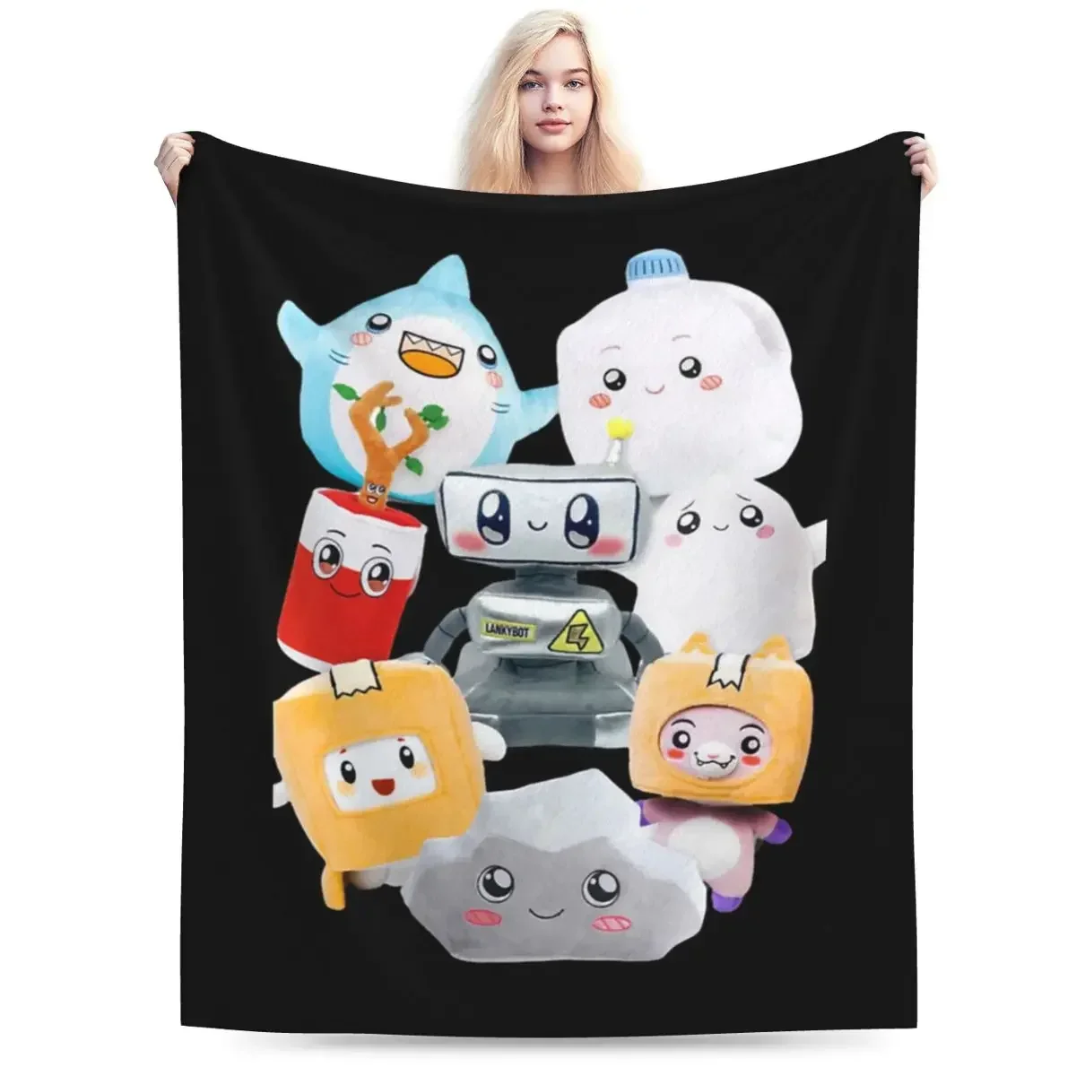 Soft Warm Flannel Throw Blanket for Bed Sofa Living Room Travel Picnic  Rocky Lankybox Lanky Box Blankets Cover