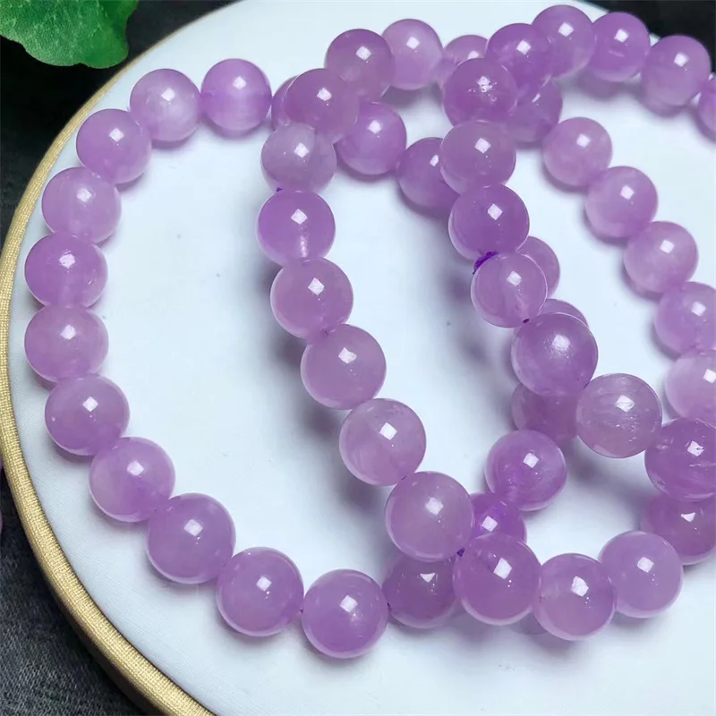 Natural Kunzite Bracelet Women Fashion Sweet Reiki Healing Energy Strand Girls Jewelry Gift 1PCS 8/9/10MM