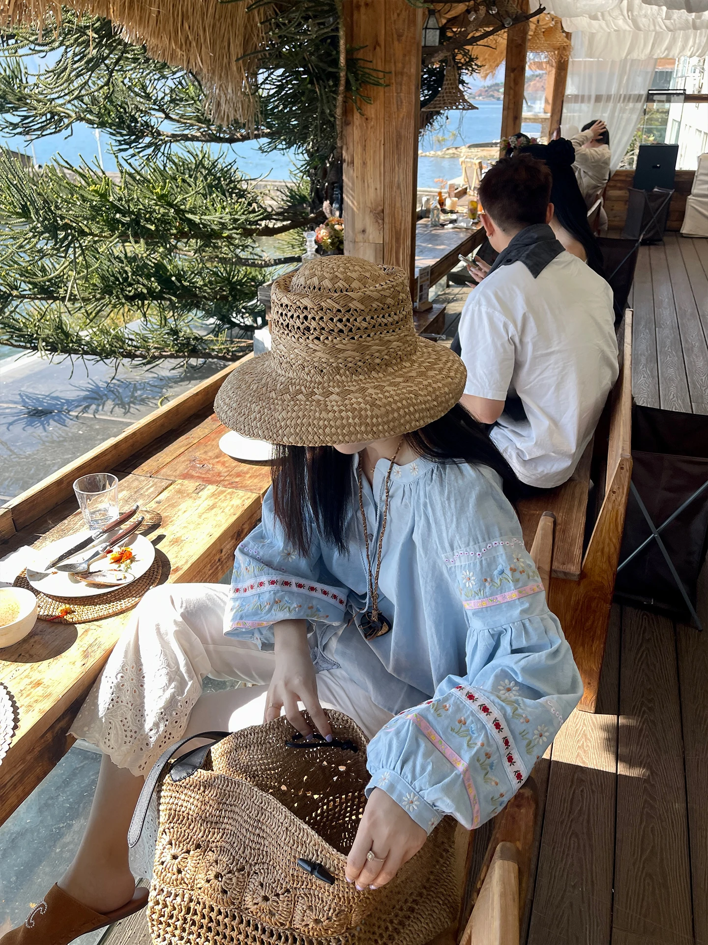 

Heidy Linen Cotton Long Sve Embroidered irt Women Loose Lantern Sve Doll irt Casual Sle Breathable Spring Wear