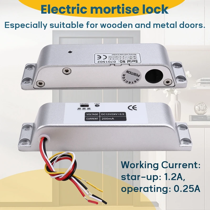 BTFL-Electric Drop Bolt Lock 4 Wires DC12V Electronic Mortise Locks Wooden Door Lock Lron Door Lock