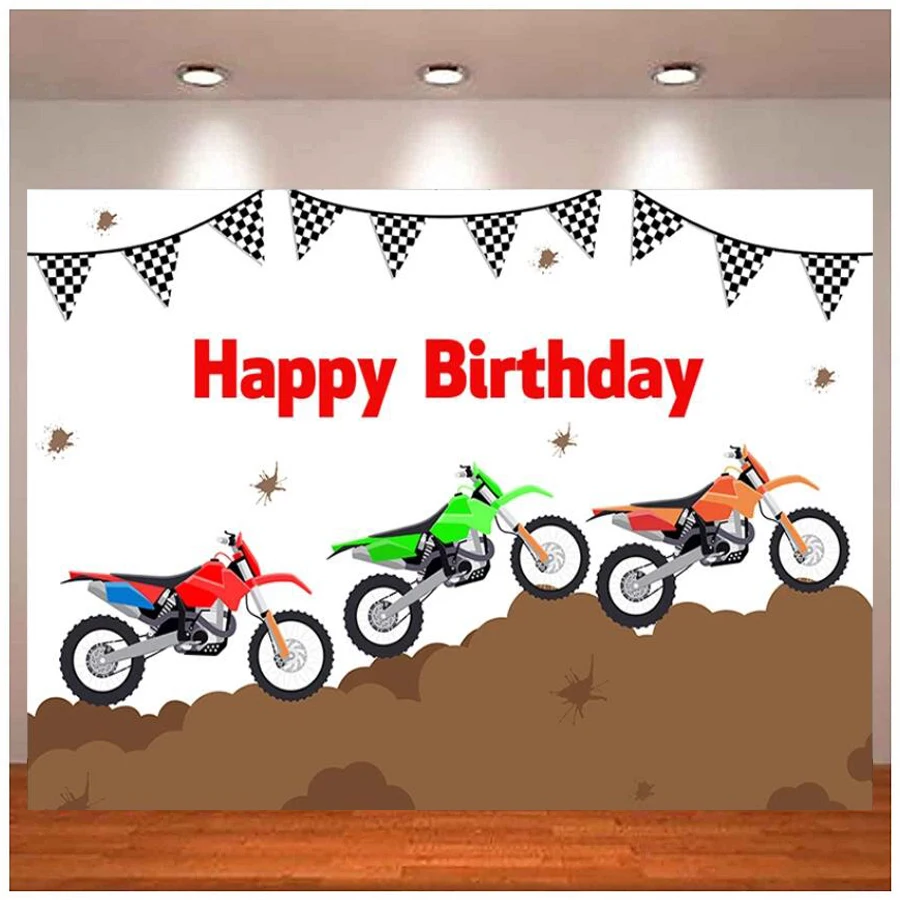 

Photography Backdrop Motocross Birthday Party Motorcycle Themes Boys Banner Decor Photo Background Banner Poster Studio Props