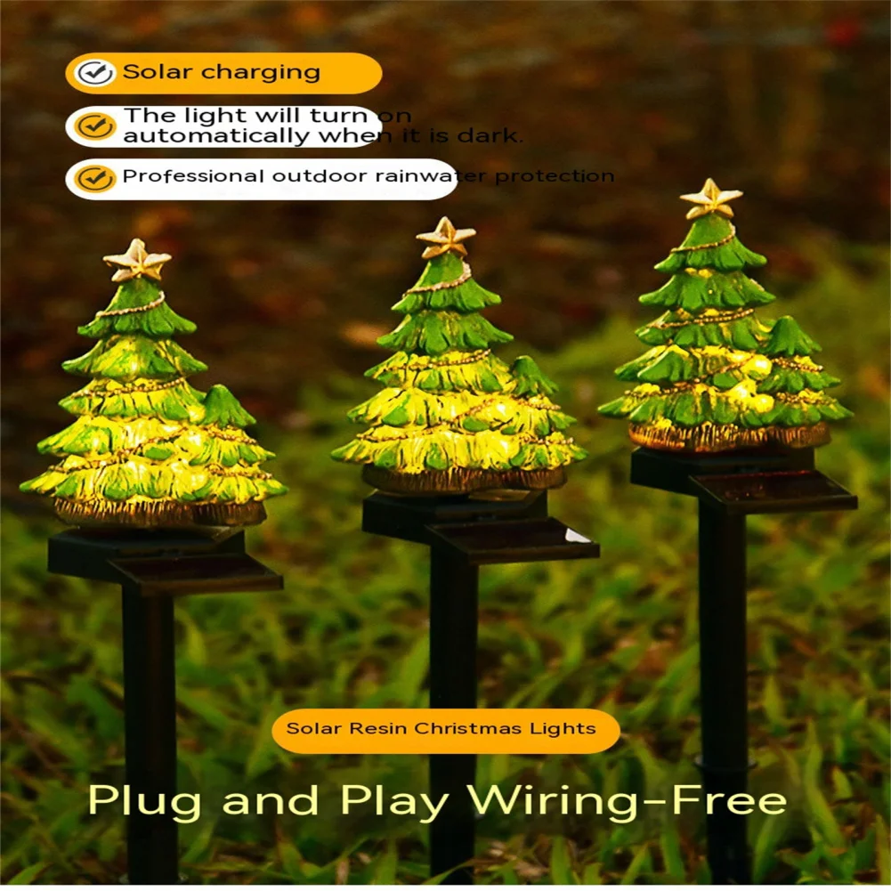 

1pcs Solar Christmas Tree Lights With 600MA Rechargeable Battery IP45 Waterproof Energy Saving Solar Powered Lawn Lamps