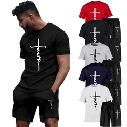 Men's or Women's Tracksuit Casual T Shirt + Short Pants Unisex Couples Sport Suit