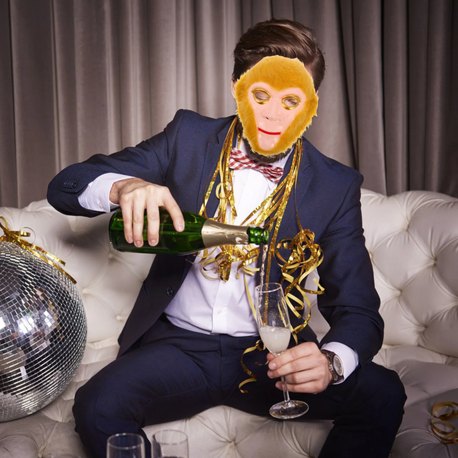 

Monkey Mask Full Head Detailed Monkey King Mask for Halloween Party Cosplay Animal Costume Animal Masks to Paint