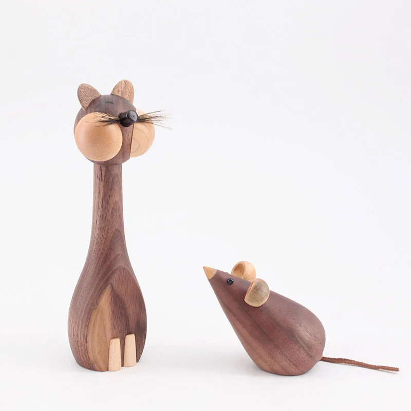 The Real Wood Figurines Miniatures High Quality Mice Mouse Figurines Miniatures Zodiac Home Decor Фигурки В Миниатюрах ZY40XBY