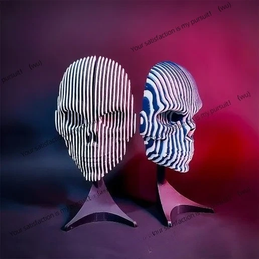 3D printed luminous quantum skull decoration