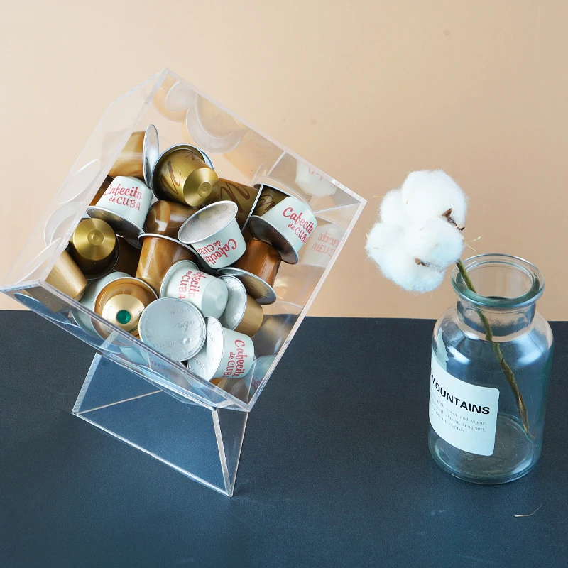 Transparent Acrylic Capsule Coffee Storage Stand Box Nespresso Coffee Pod Cup Holder Nordic Storage Box Holder