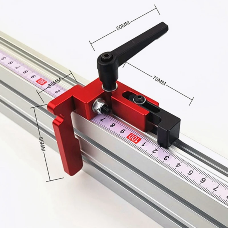 Limitador de mesa push posicionador de encosto tipo 75 para carpintaria