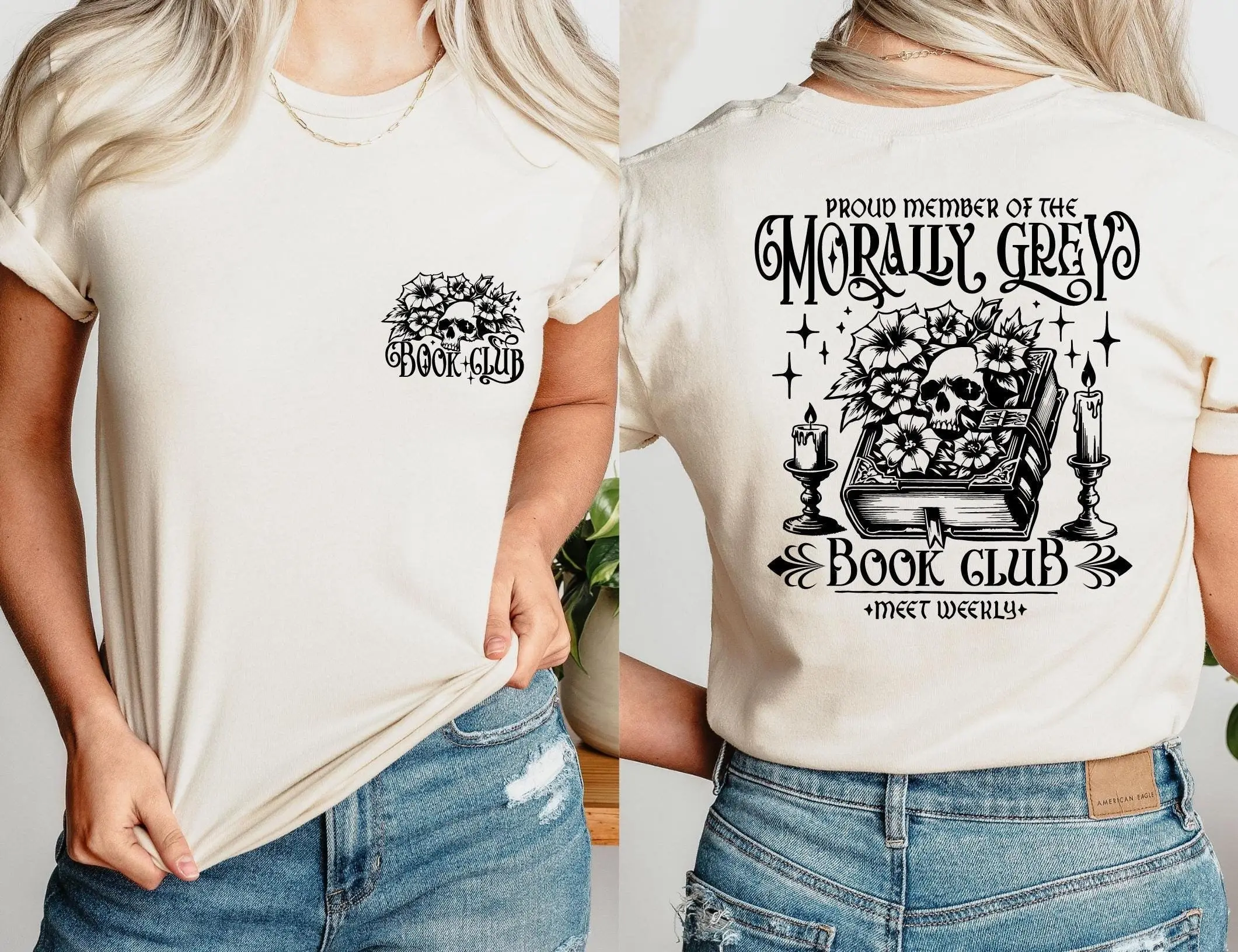 Proud Member Of The Morally Grey Book Club Meet Weekly T Shirt Dark Romance Bookworm Gift Bookish Vibe