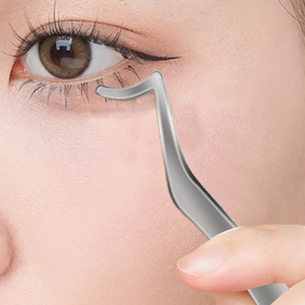 Stainless Steel Eyelash Tweezer Fine Pointed Tip for Easy False Lash Application and Adjustment Professional Makeup Lash