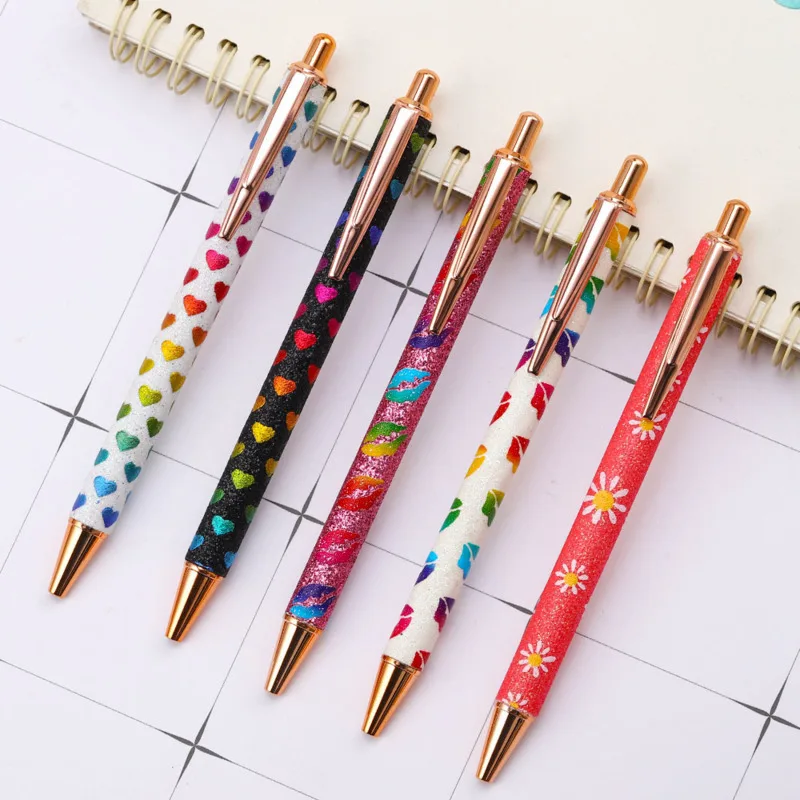 

1 Piece Lytwtw's Ballpoint Pen Cute Lips Heart Wedding Rose Gold Metal Stationery School Office Supplies High Quality Pen