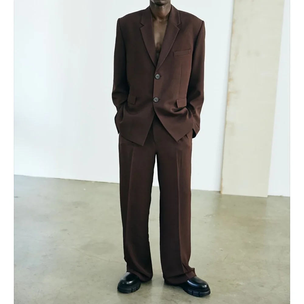 

2025 New Style Single Breasted Peak Lapel 2 Pieces Jacket Pants Men Boutique Banquet Customized Blazer Set