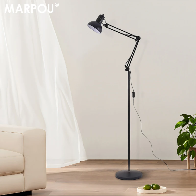 MARPOU 거실용 LED 플로어 램프, 조절식 플로어 스탠드 조명, 조도 조절 가능 실내 침실 스탠딩 독서등, 사무실 장식 