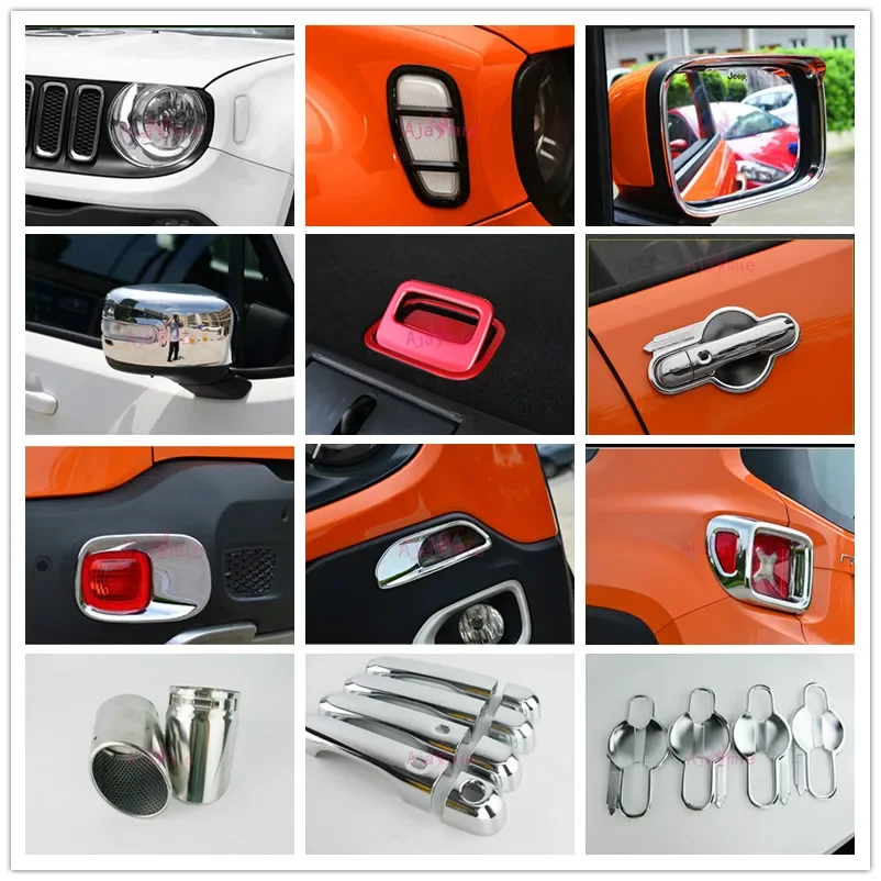 

For Jeep Renegade 2016-2018 Mirror Lamp Light Handle Cover Overlay Trims ABS Bumper Frame Panel Chrome Car Styling Accessories