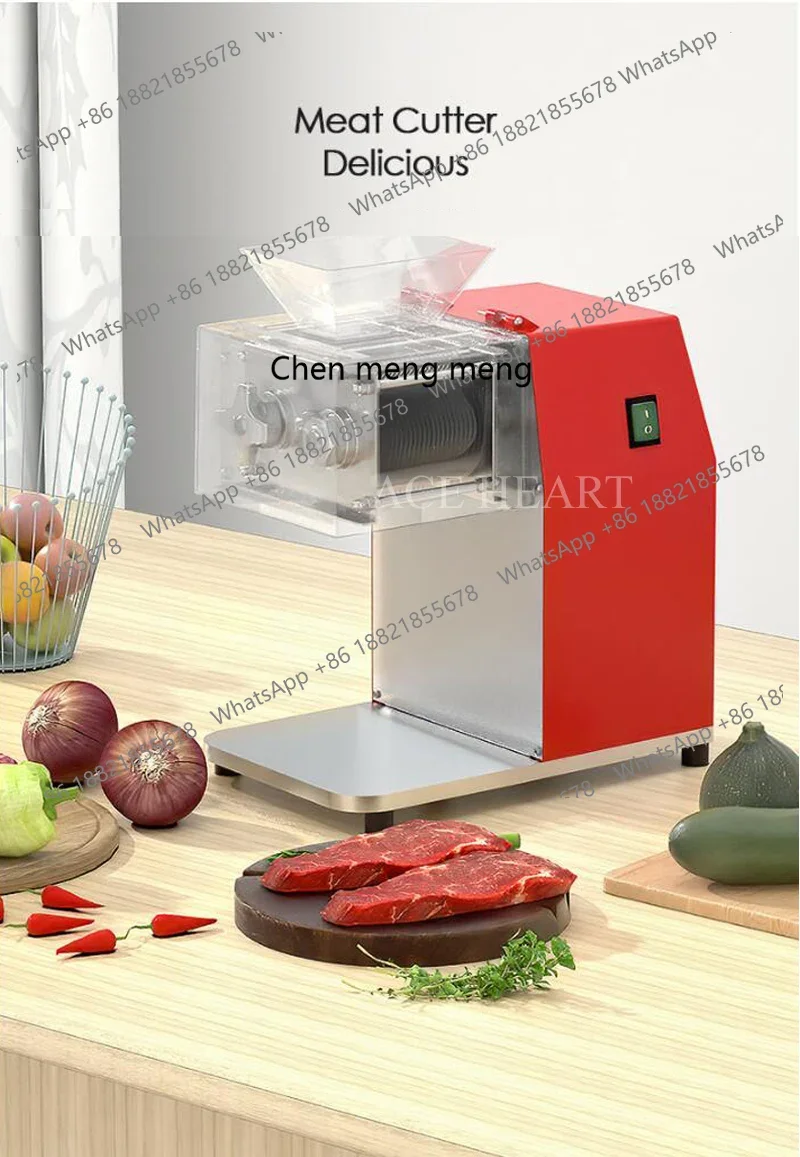 New arrive 850W 110V 220 Meat Slicer Automatic Shred Slicer Dicing Machine Electric Multi Function Red Meat Grinder