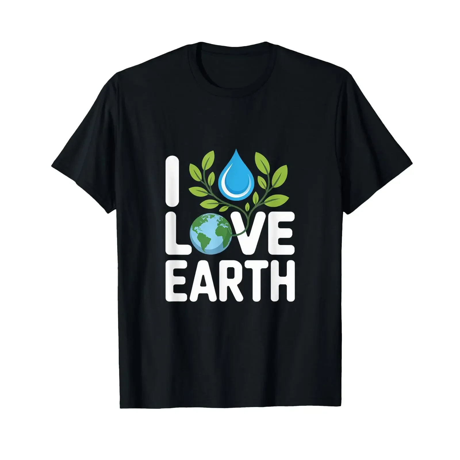 I Love Earth Environmental Message T Shirt vintage Washed Comfortable homme Slightly designer clothes Stylish Breathable