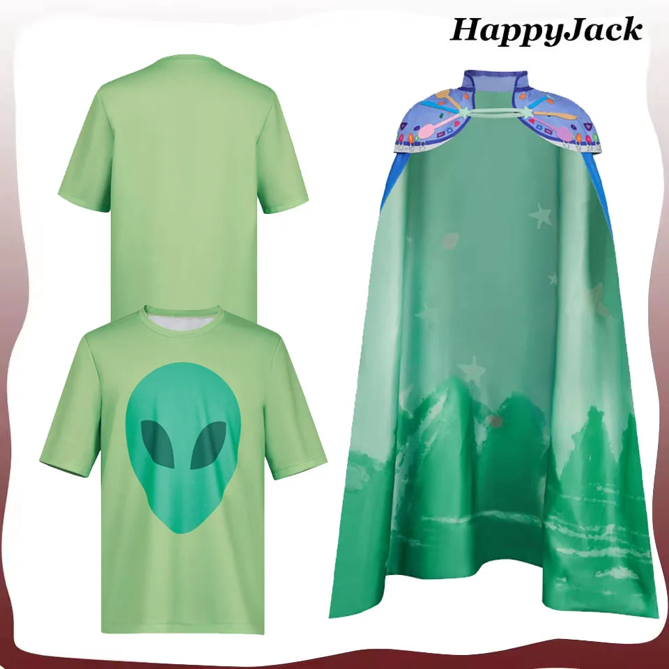 

Elio Cosplay Cloak Costume 2025 Cartoon Fantasia Adult T-shirt Short Sleeve Shirt Halloween Carnival Disguise Party Clothes Suit