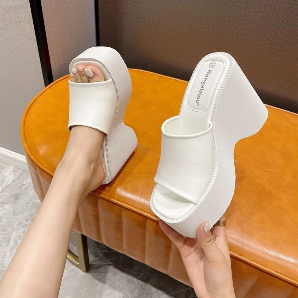 Sandalias planas antideslizantes con tacón de plataforma para mujer, sandalias de diseño con punta cuadrada, a la moda, para verano