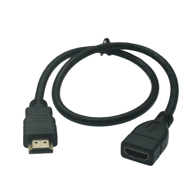 15cm 30cm 50CM 1m Dual HDMI-compatible Male To Female Converter Up Down Right Left Angled Adapter HDTV HD Cable For DVD PS3 PC