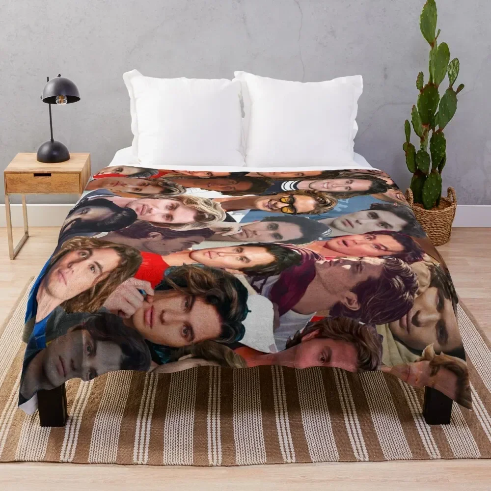 

Chase Stokes Photo Collage Throw Blanket Luxurious Soft Fuzzy Blanket for Sofa Bed