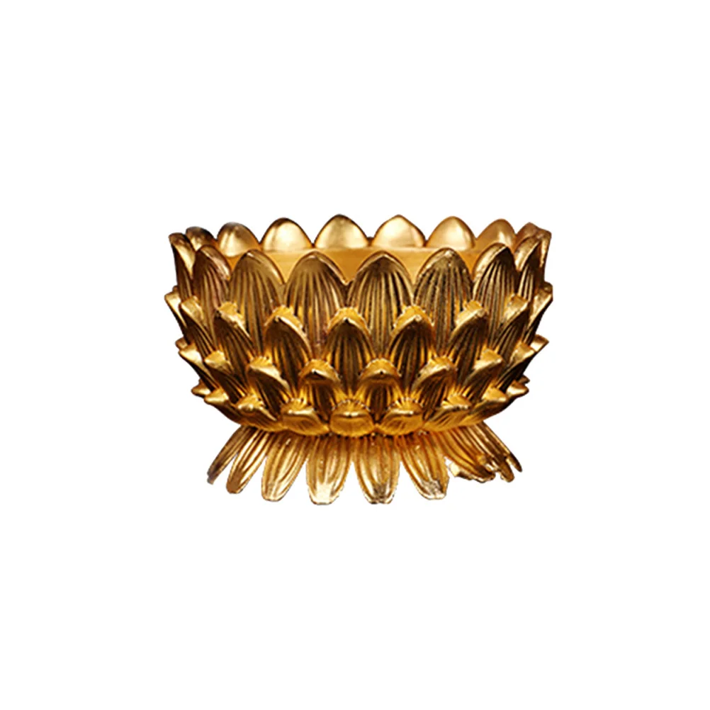 

2pcs Gold Plated Lotus Petal Holder Handmade Alloy Buddhist Votive Lamp Home Decor Craft Ornament Lotus Holders