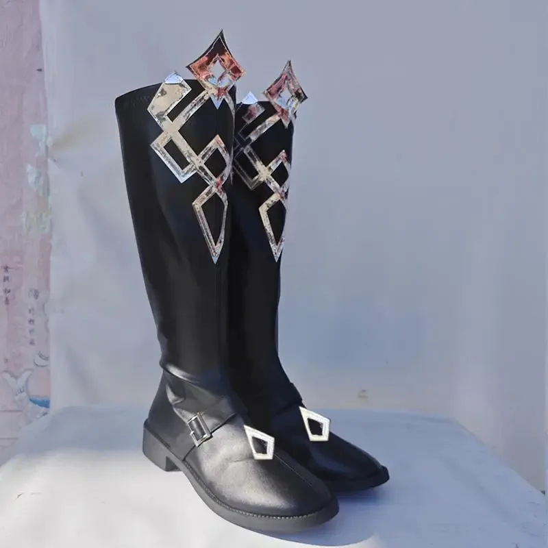 DY20 Captain Capitano Обувь для косплея Игра Genshin Impact Мужской костюм Fatui Harbinger Captain Сапоги для косплея Обувь25