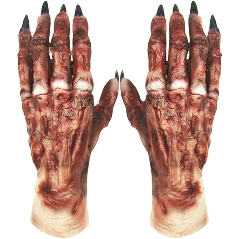 Mummy Corpse Latex Glove Set for Halloween Easter Lifelike Costume Accessories for Adults Kids Perfect Prank Props Spooky Party