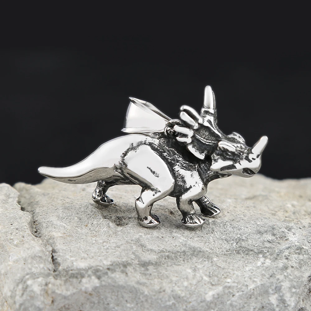Neue Design 316L Edelstahl Dinosaurier Anhänger Halskette Für Männer Frauen Einzigartige Mode Tier Halsketten Biker Schmuck Großhandel